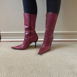 Sexy Diba Red Leather Boots (8 US)